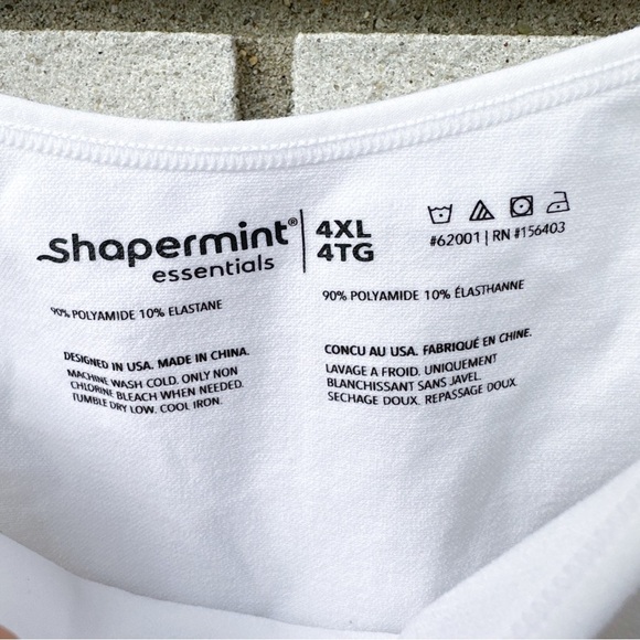 Shapermint Essentials Scoop Neck White Compression Cami Tank 4XL Plus Size - Picture 3 of 6